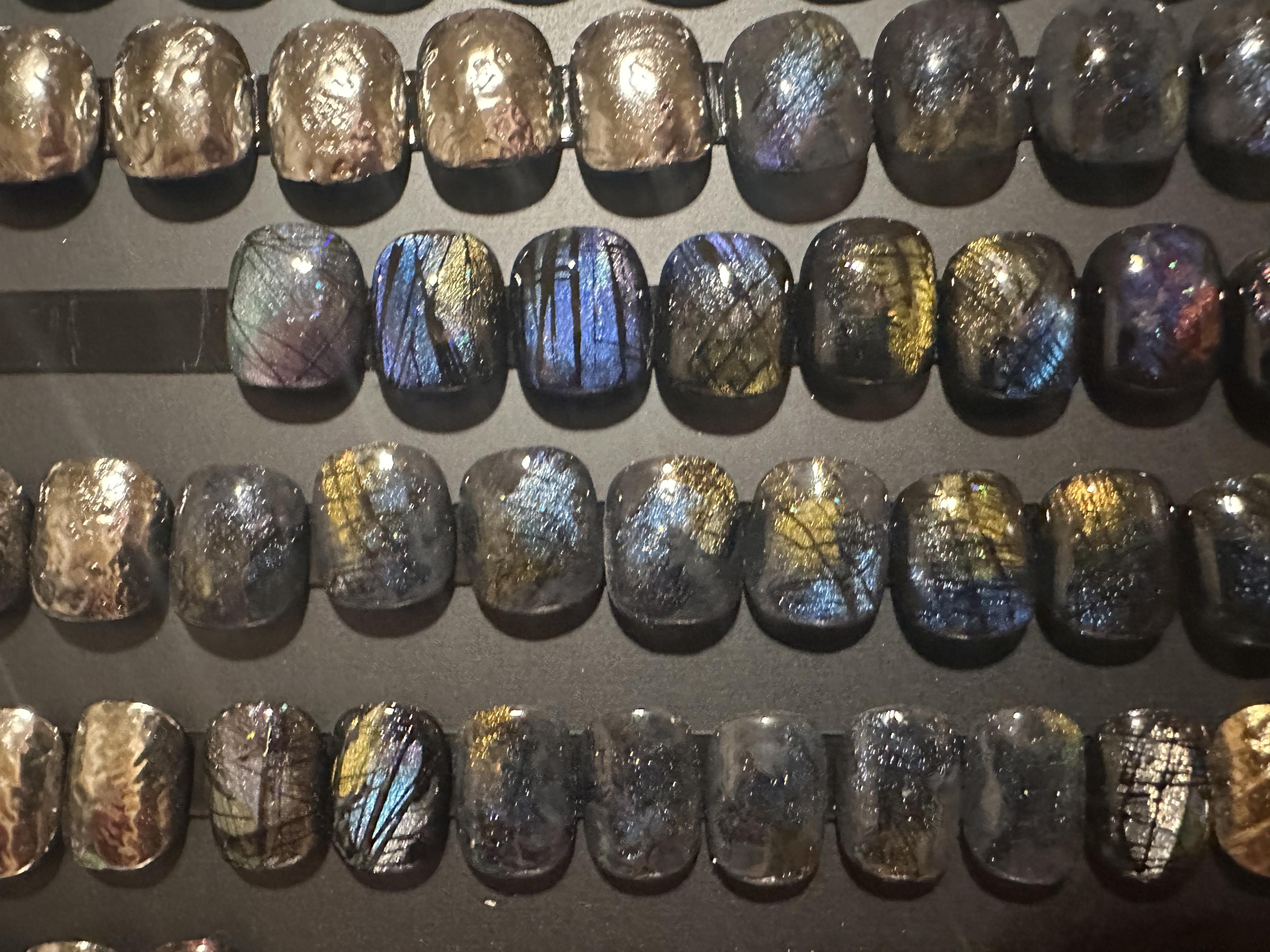 Dark holographic rainbow effect fantasy nails