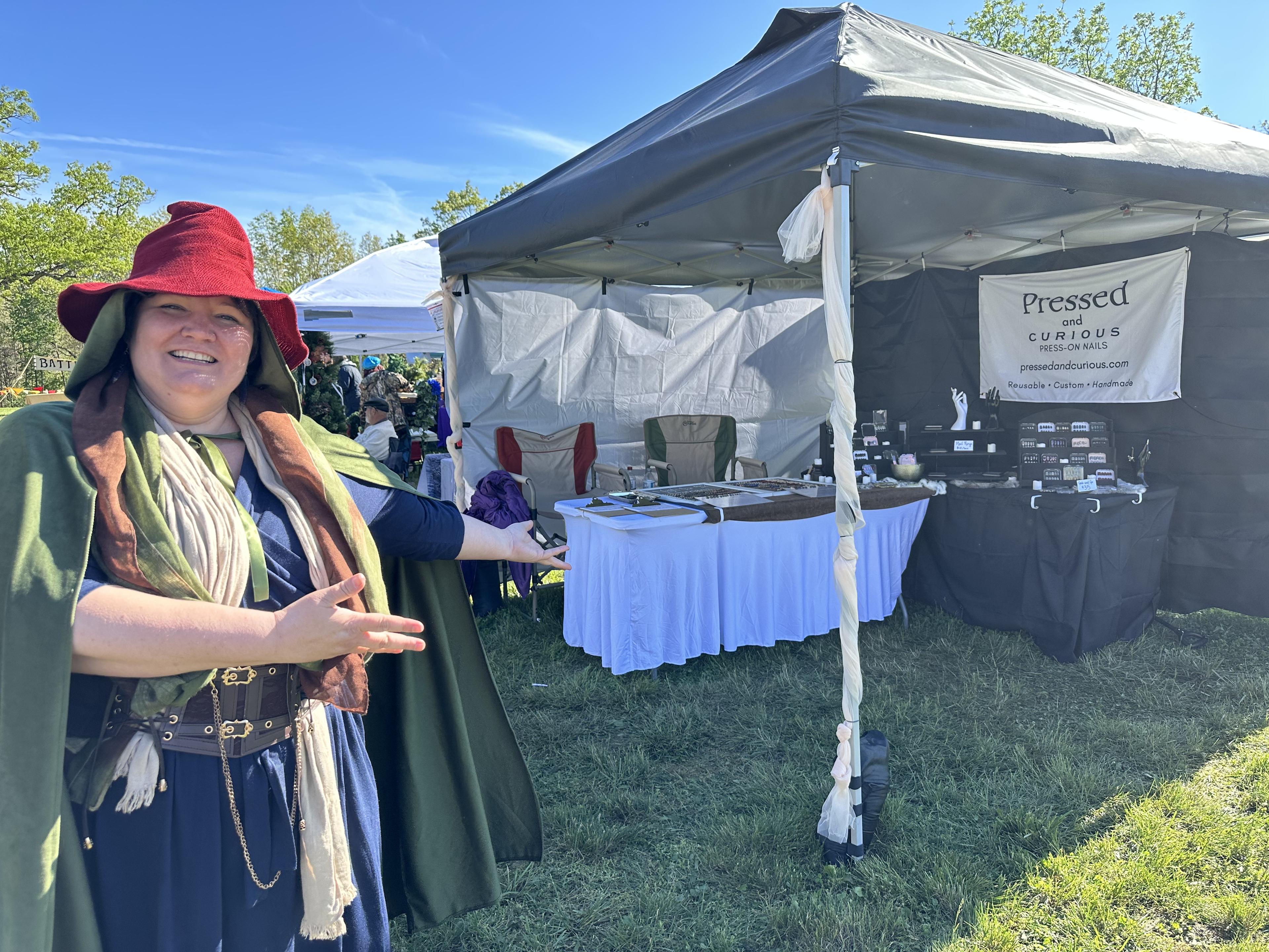 Pressed and Curious booth at renaissance festival