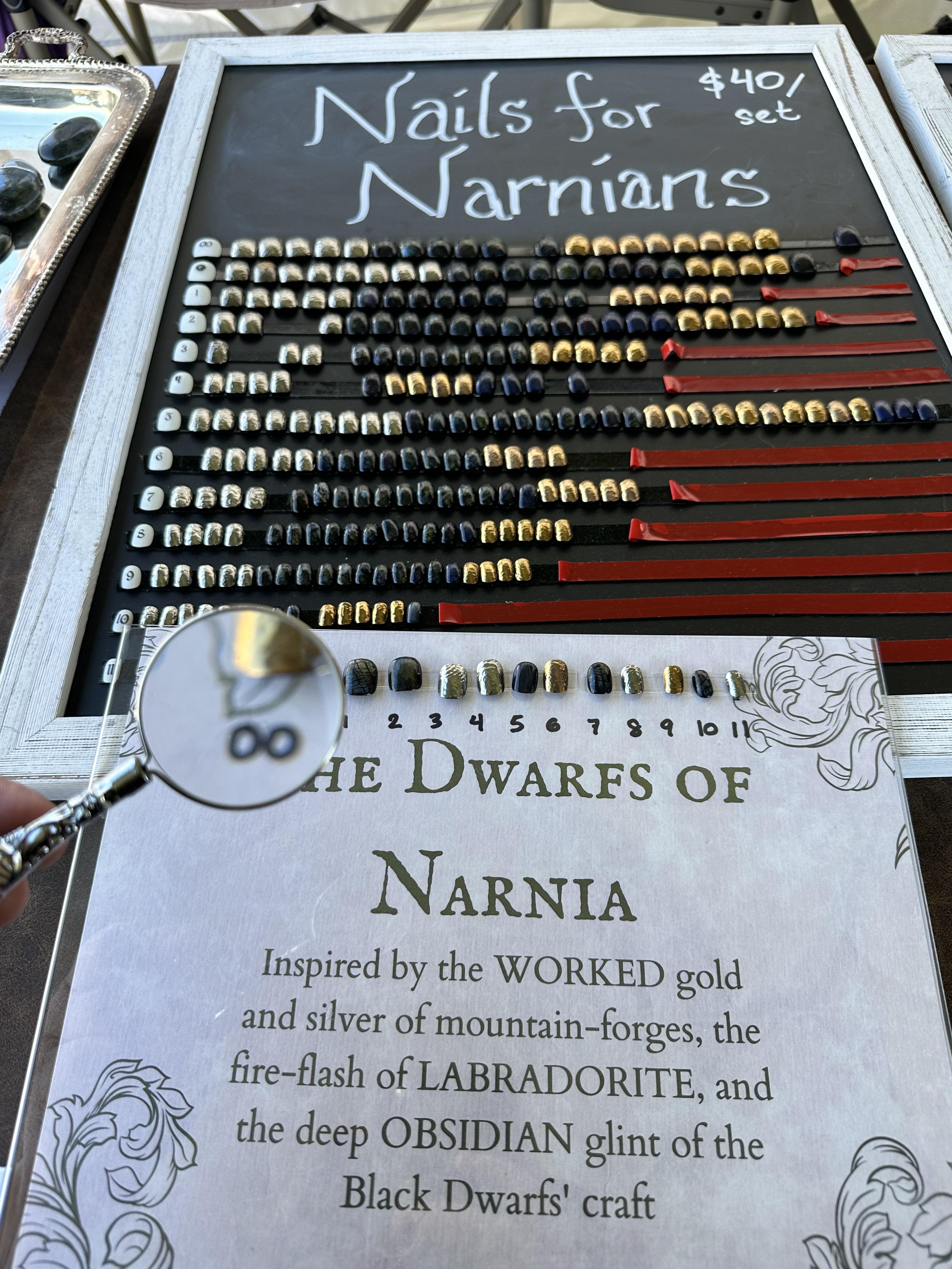 Nails for Narnians display board