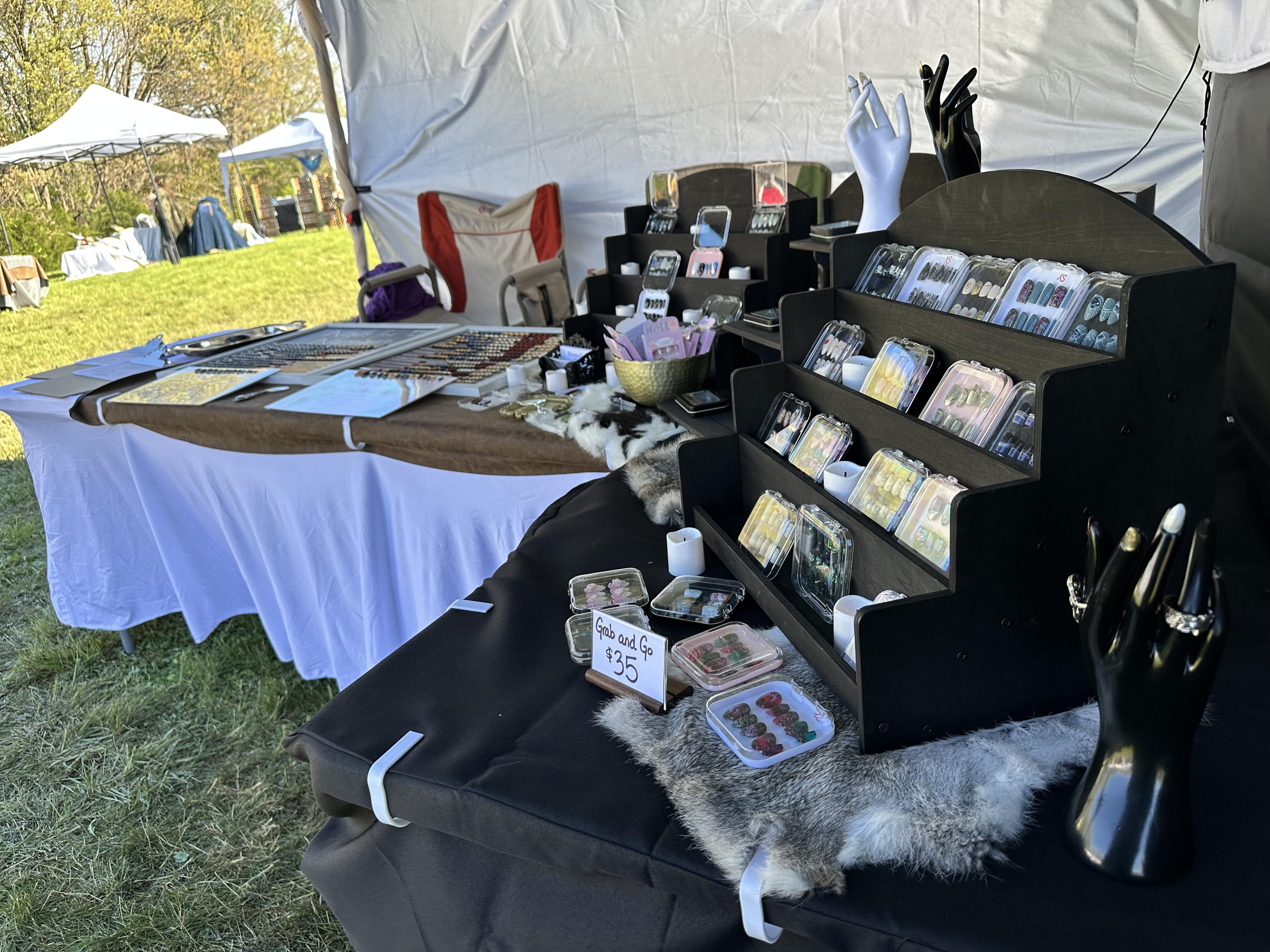 Booth display at Narnia renaissance faire