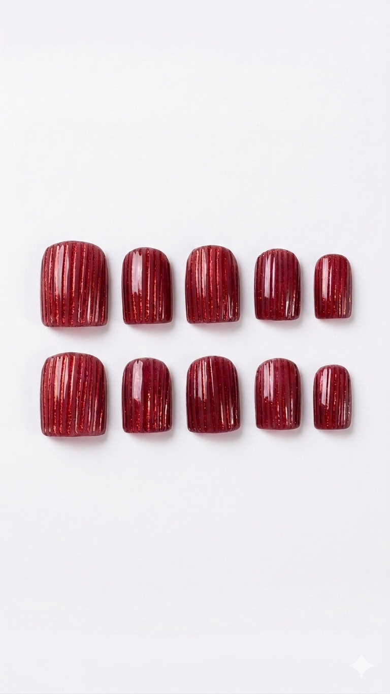 Red Ribbed Glass