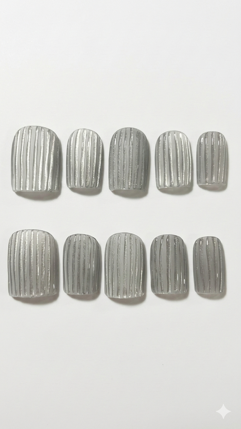 Silvery Ribbed Glass